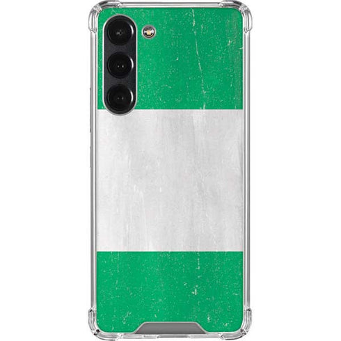 Nigeria Flag Distressed Galaxy S23 Plus Clear Case